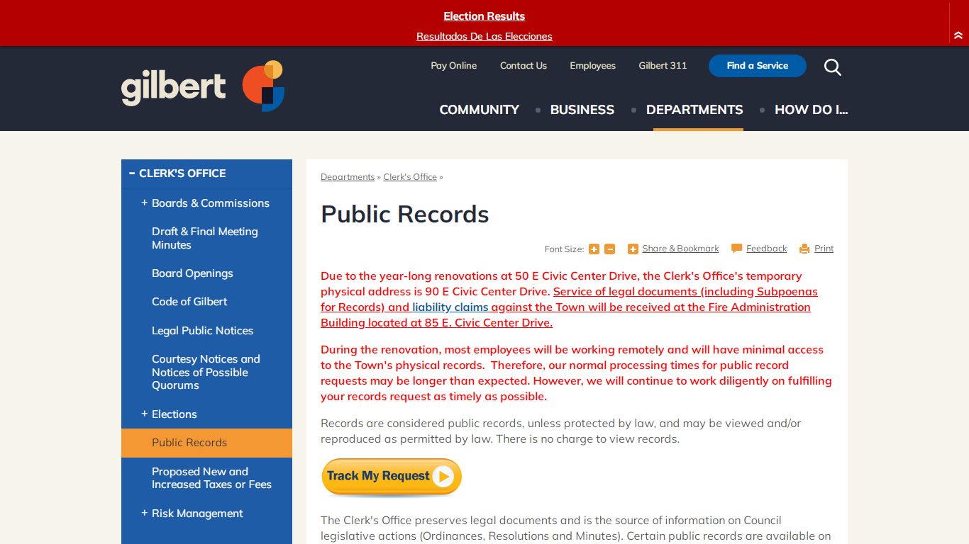 Public Records | Town of Gilbert, Arizona