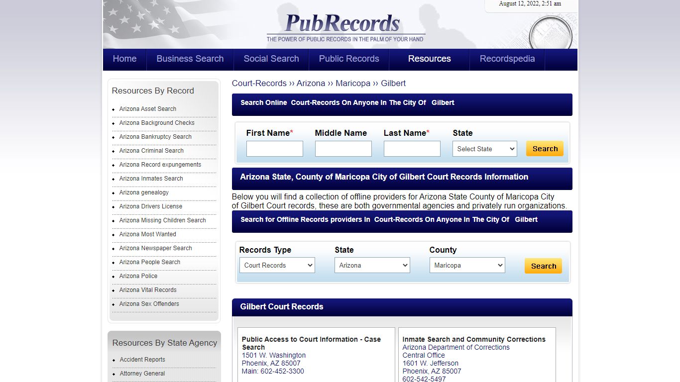 Gilbert, Maricopa County, Arizona Court Records