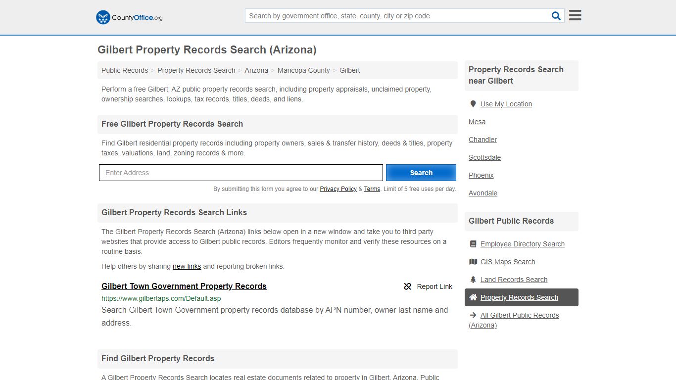 Property Records Search - Gilbert, AZ (Assessments, Deeds ...